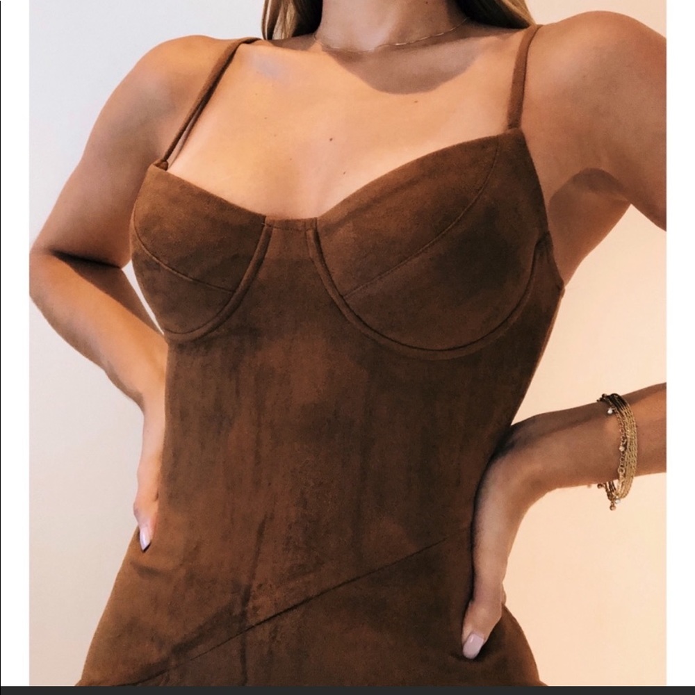 Brown suede dress